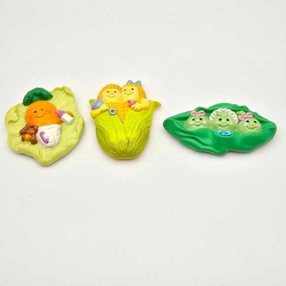 Avon Other - Vintage anthropomorphic "Baby Veggies" refrigerator magnets Set 3 Avon 80s
